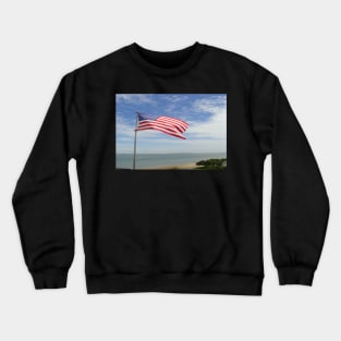 American Flag on the Coast Crewneck Sweatshirt